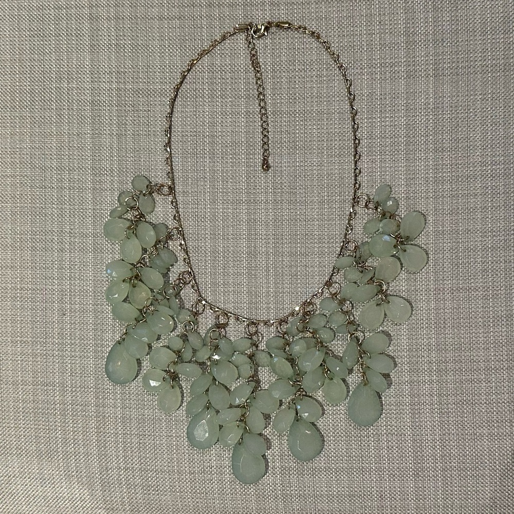 Elegant Pale Green Statement Necklace